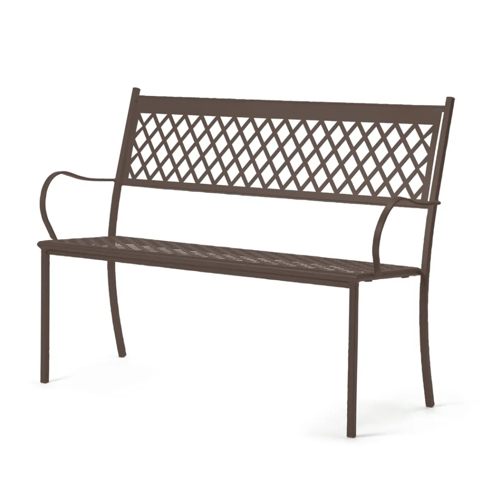 Stackable Outdoor Bench in Galvanized Steel Made in Italy - Celia Viadurini