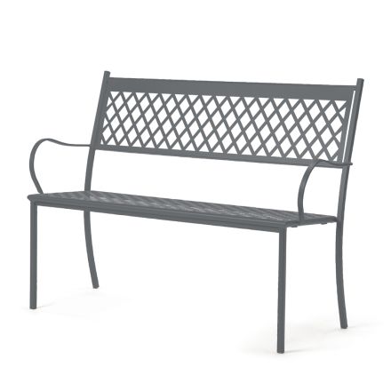 Stackable Outdoor Bench in Galvanized Steel Made in Italy - Celia Viadurini