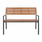 Garden Bench with Structure in Anthracite Aluminum, Homemotion - Isotta Viadurini