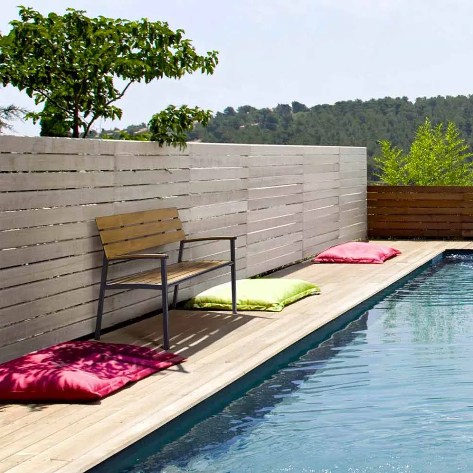 Garden Bench with Structure in Anthracite Aluminum, Homemotion - Isotta Viadurini