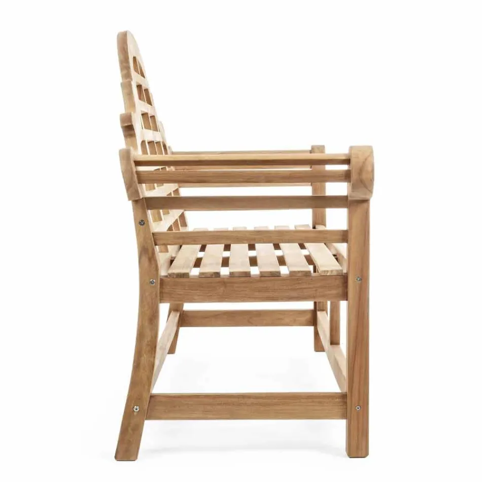 Rustic Design Teak Wood Garden Bench - Simonia Viadurini