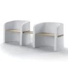 Garden Bench in Polyethylene and Birch Wood Made in Italy - Talula Viadurini