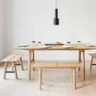Modern Design Bench in Ash Wood with Veneered Seat - Andria Viadurini