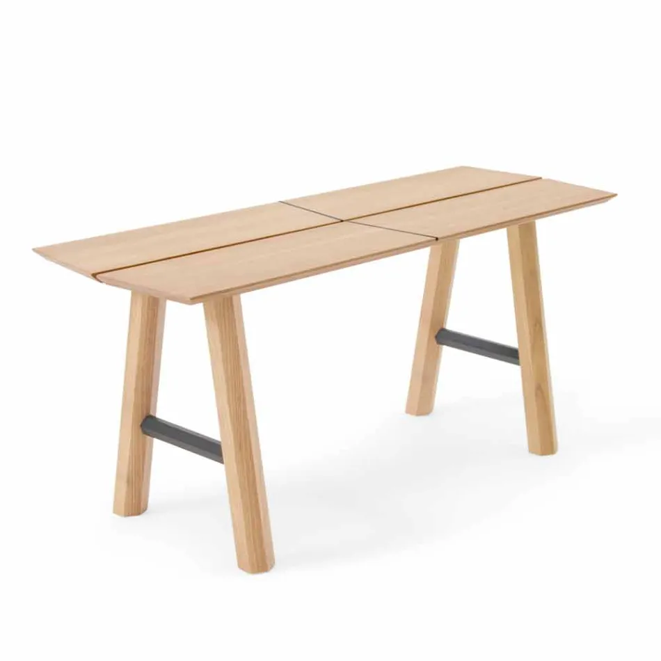 Modern Design Bench in Ash Wood with Veneered Seat - Andria Viadurini