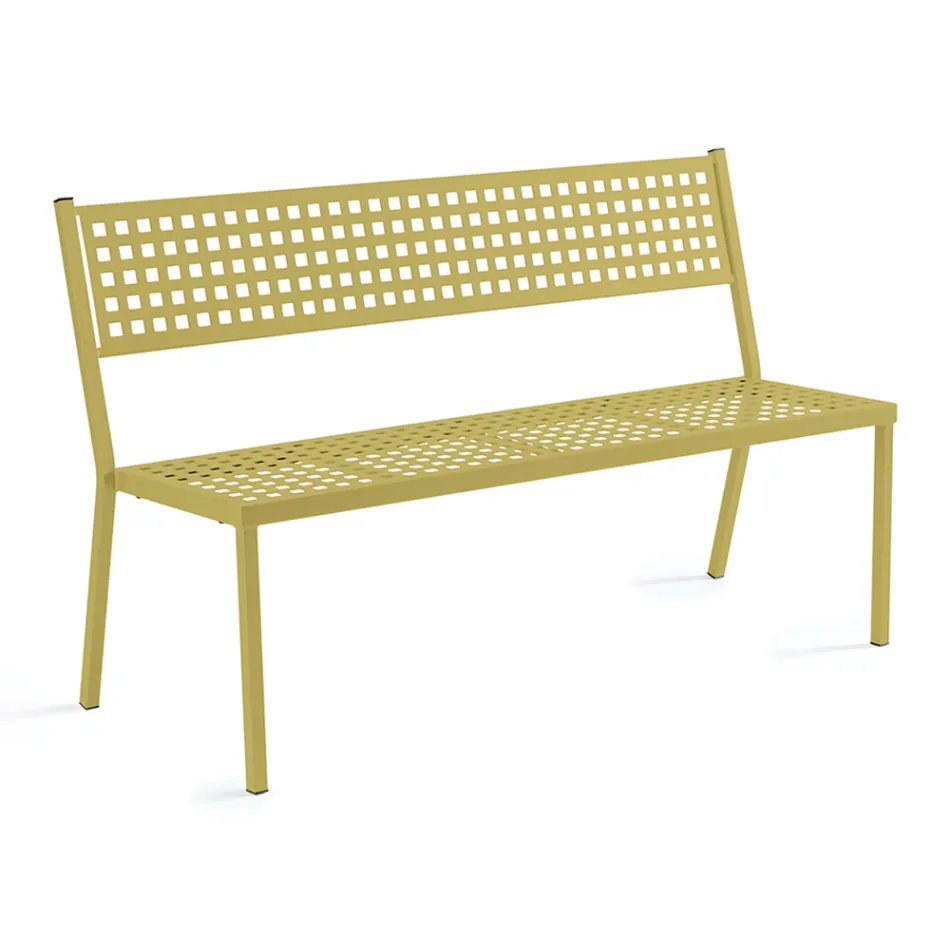 Stackable Garden Bench in Galvanized Steel Made in Italy - Aberdeen Viadurini