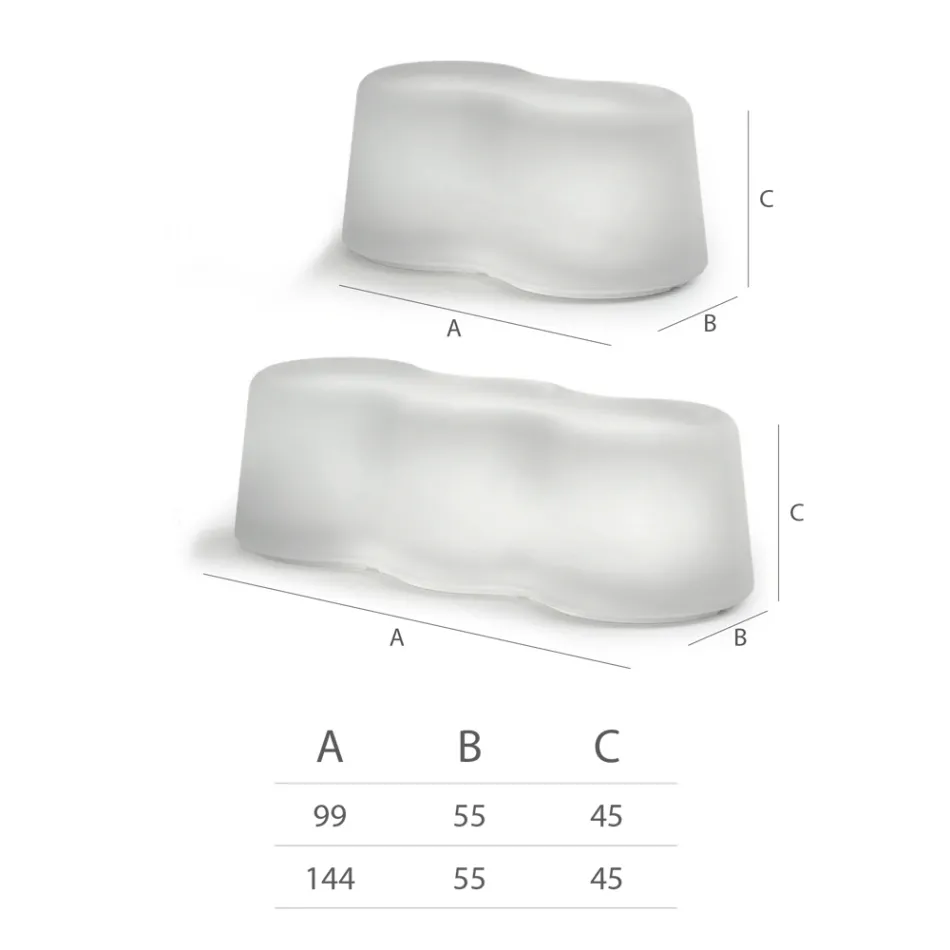 Wavy Outdoor Bench in Polyethylene Made in Italy - Brenda Viadurini