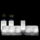 Wavy Outdoor Luminous Bench in Polyethylene Made in Italy - Brenda Viadurini