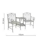 2 Seater Bench with Metal Table and Umbrella Stand - Glue Viadurini