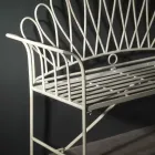 2 Seater Garden Bench in Metal Ivory Finish - Glue Viadurini