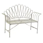 2 Seater Garden Bench in Metal Ivory Finish - Glue Viadurini