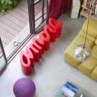 Colorful design bench Slide Love modern made in Italy Viadurini