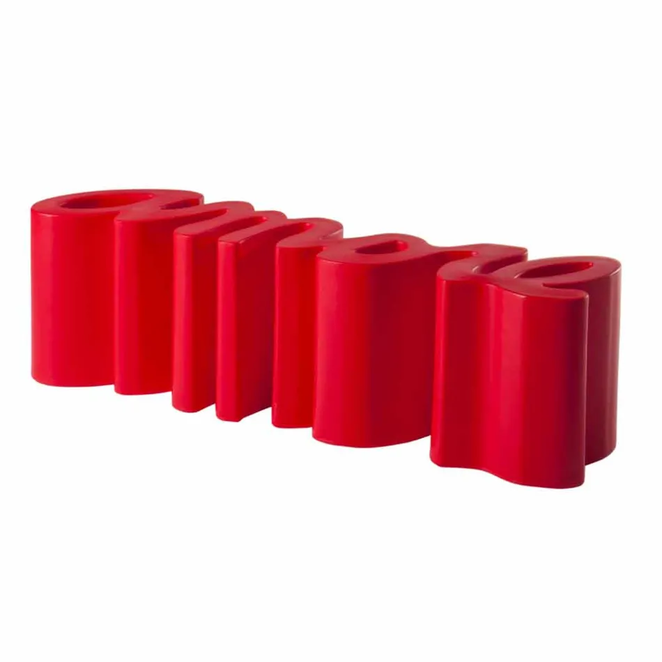 Colorful design bench Slide Love modern made in Italy Viadurini