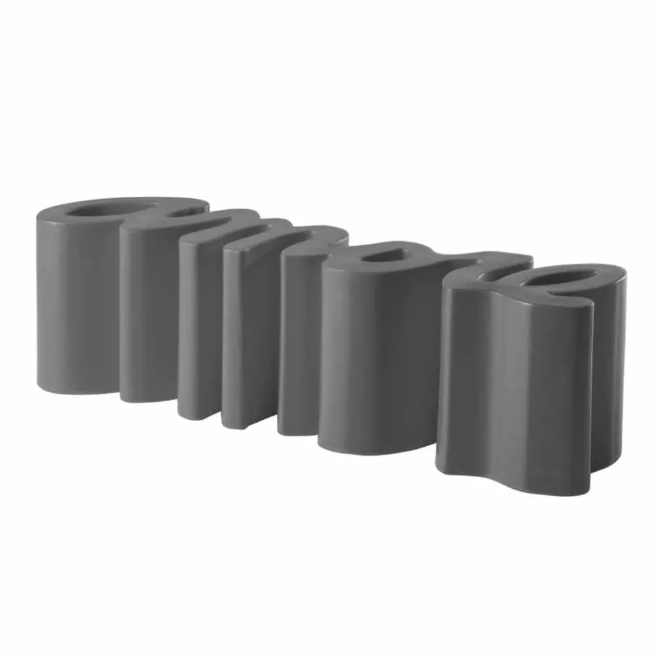 Colorful design bench Slide Love modern made in Italy Viadurini