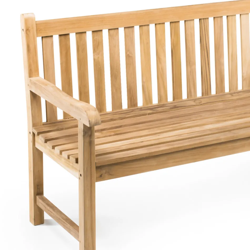 Garden Bench in Natural Teak of Various Sizes - Yggdrasil Viadurini
