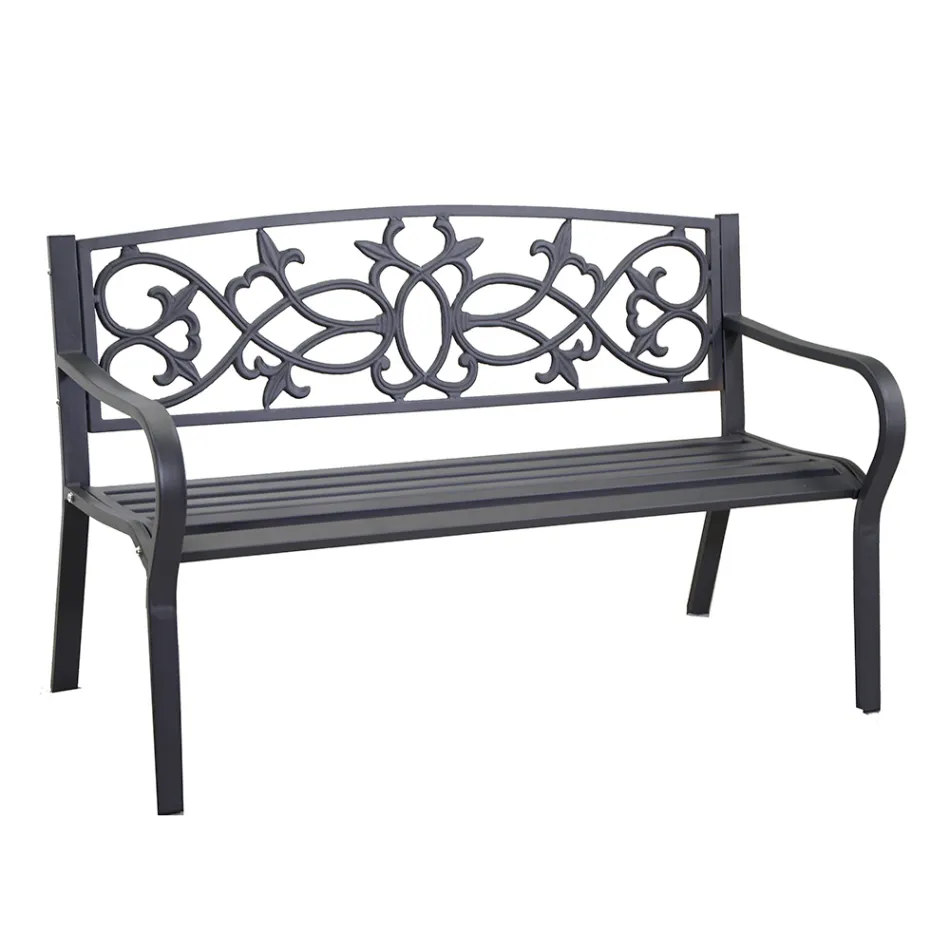 Garden Bench Made of Metal with Different Finishes - Stapler Viadurini