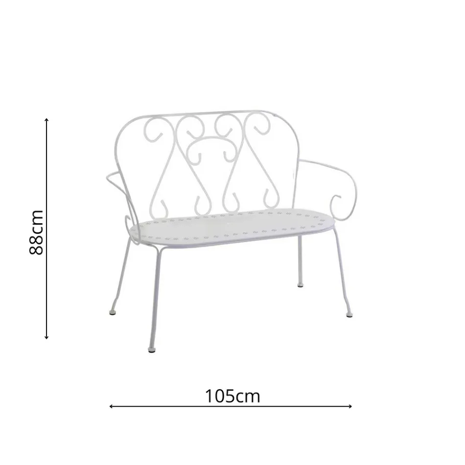 Garden Bench Made Entirely of Metal - Archive Viadurini