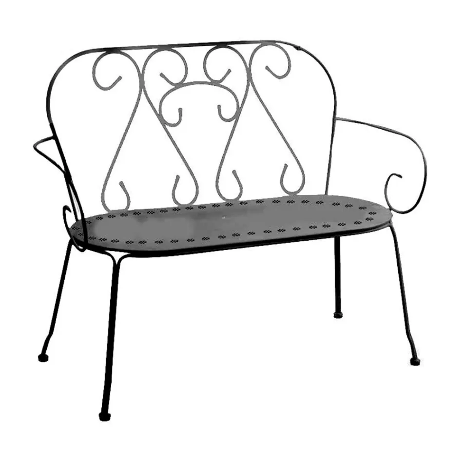 Garden Bench Made Entirely of Metal - Archive Viadurini