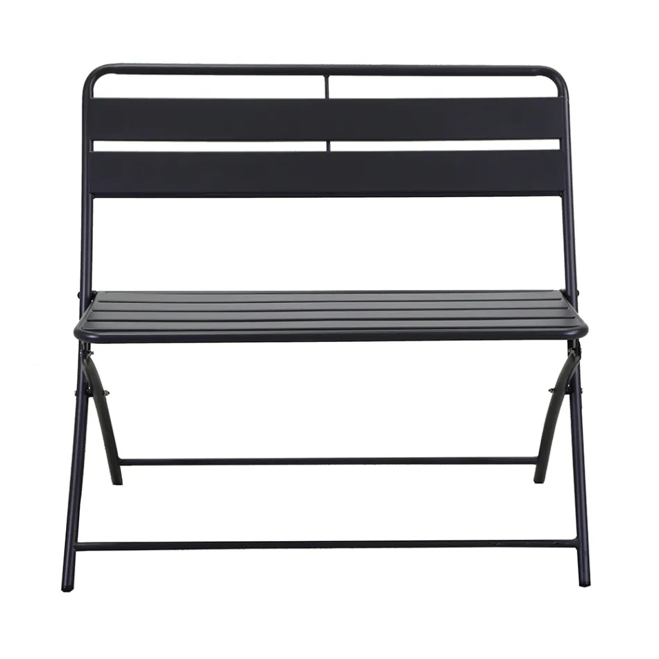 Folding Garden Bench Made of Metal - Ribbon Viadurini