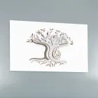 Laser Engraved White Panel with Tree and Family Made in Italy - Helga Viadurini