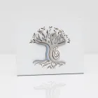Laser Engraved White Panel with Tree and Family Made in Italy - Helga Viadurini