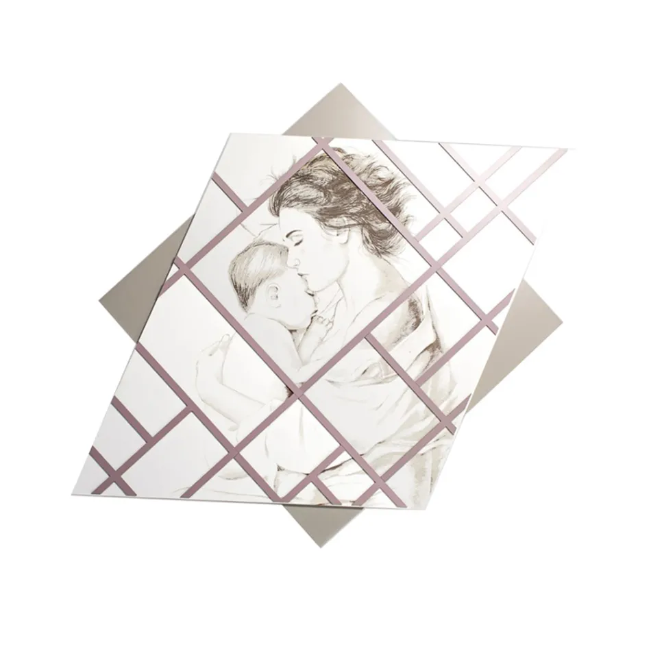 Laser Engraved Panel with Woman and Child Made in Italy - Harald Viadurini