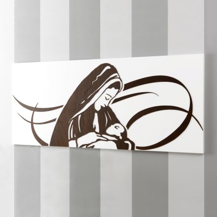 Panel Made with Laser Engraving that Depicts the Mother Made in Italy - Chiyo Viadurini