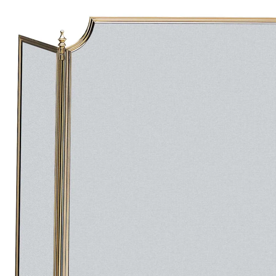 Spark Arrestor with Fine Black Mesh and Brass Made in Italy - Whale Viadurini