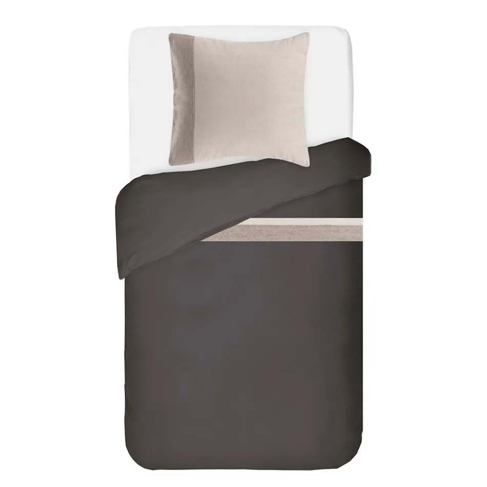 Duvet Cover Set in 90% Cotton and 10% Linen with 1 Pillow Case Made in Italy - Nestle Viadurini