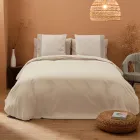 Duvet Cover Set in 90% Cotton and 10% Linen with 2 Pillow Cases Made in Italy - Nestle Viadurini