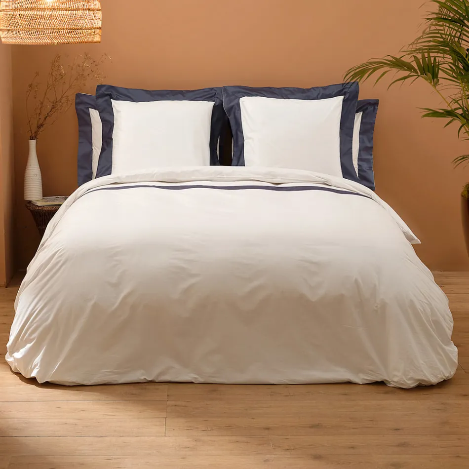 King Size Duvet Cover Set in 100% Cotton and 10% Cotton Satin - Detail Viadurini