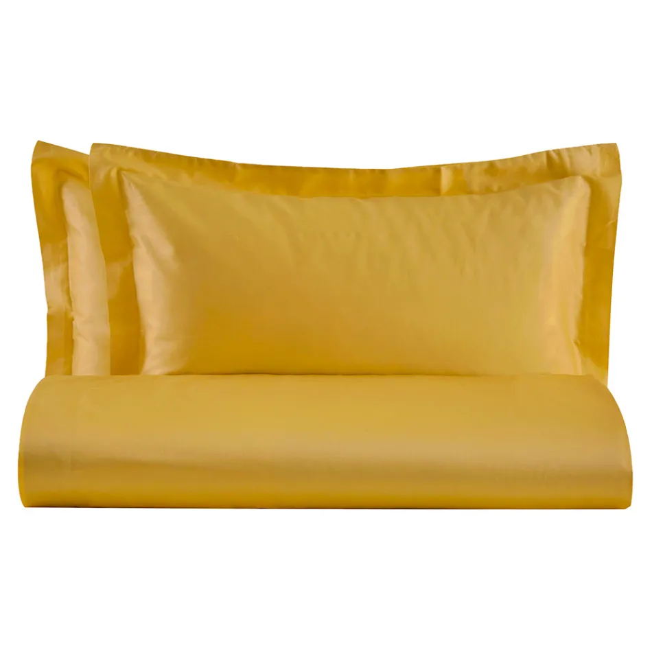 Double Duvet Cover Set in 100% Cotton Satin Made in Italy - Fluffy Viadurini