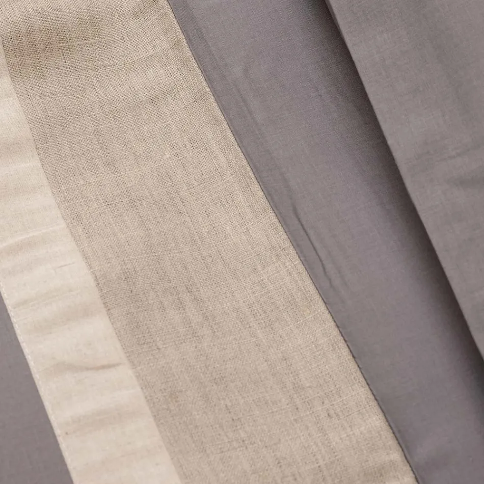 Double Duvet Cover Set in 90% Cotton and 10% Linen Made in Italy - Nestle Viadurini