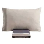 Double Duvet Cover Set in 90% Cotton and 10% Linen Made in Italy - Nestle Viadurini