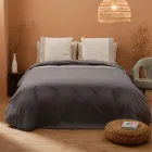 Double Duvet Cover Set in 90% Cotton and 10% Linen Made in Italy - Nestle Viadurini