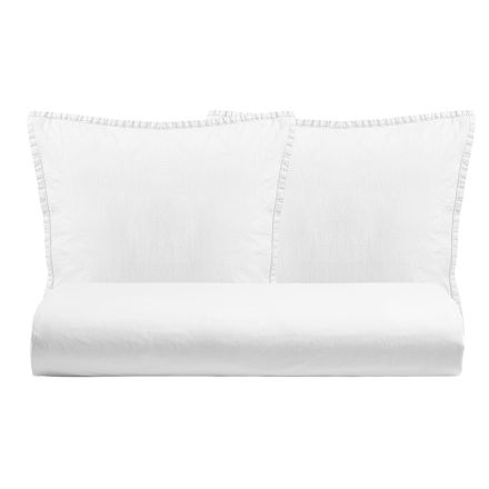 Double Duvet Cover Set in Pure Garment-Dyed Cotton with 2 Pillow Cases - Delicacy Viadurini