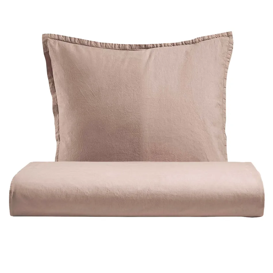 Single Duvet Cover Set in Pure Garment-Dyed Cotton with 1 Pillowcase - Delicacy Viadurini
