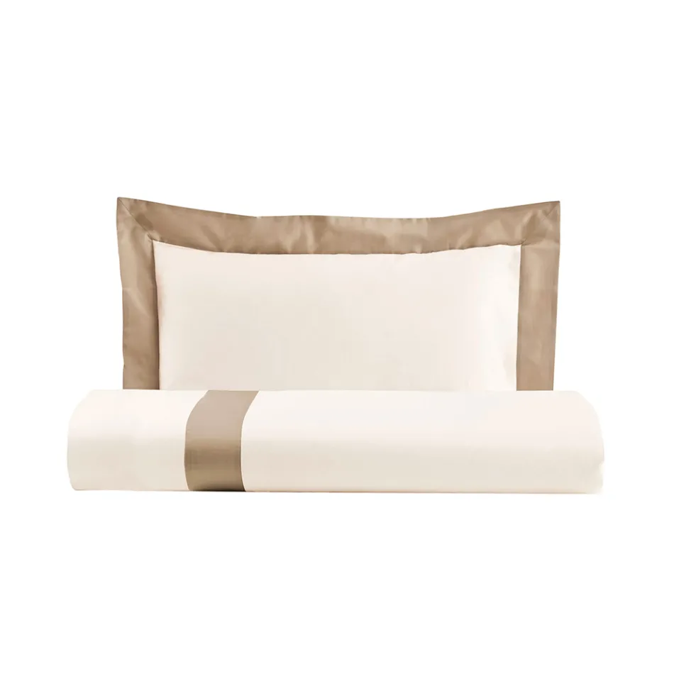Single and a Half Square Duvet Cover Set in 100% Cotton and 10% Cotton Satin - Detail Viadurini