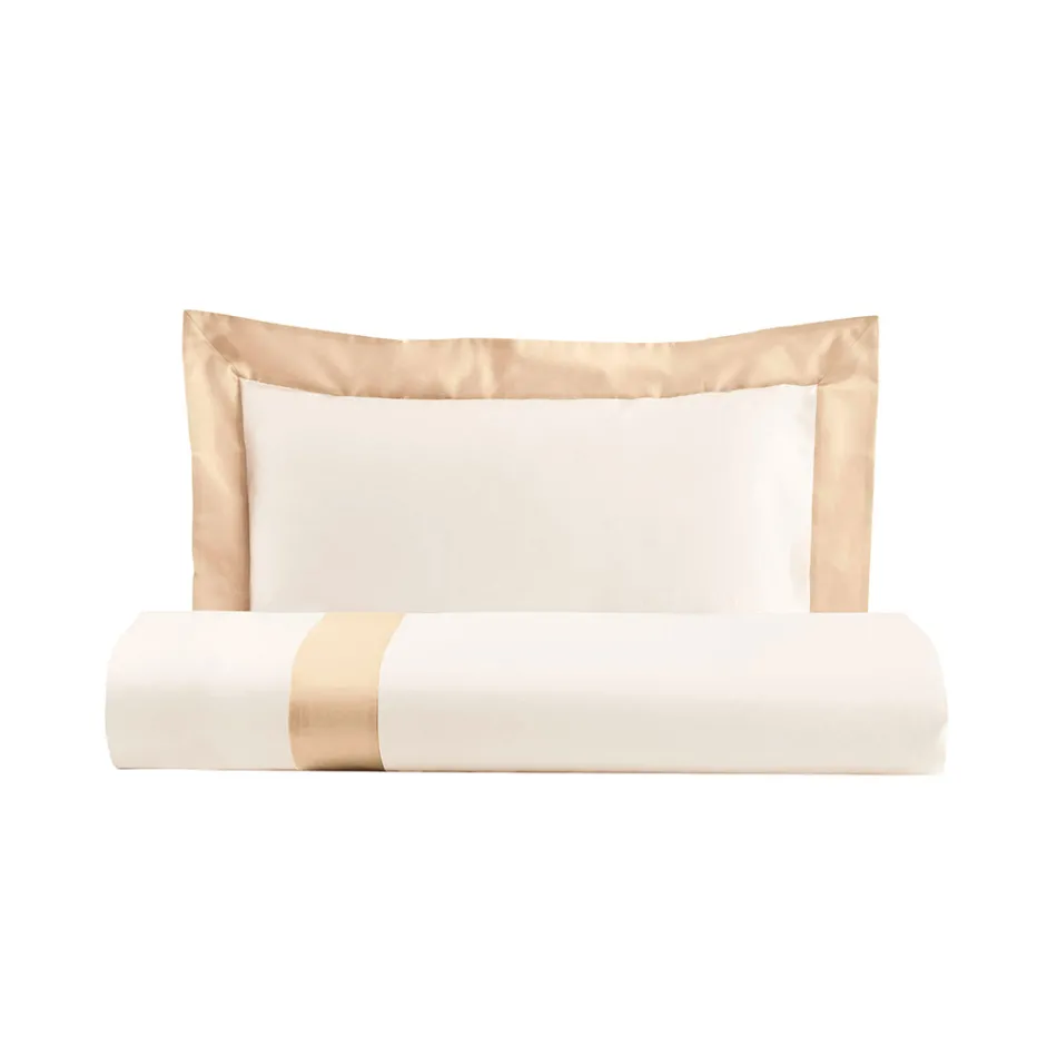 Single and a Half Square Duvet Cover Set in 100% Cotton and 10% Cotton Satin - Detail Viadurini