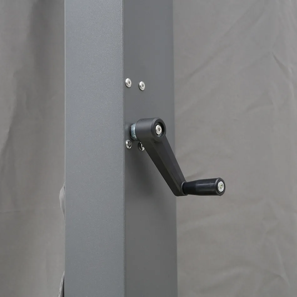 Pegola 3x4 mt in Anthracite Painted Aluminum with Crank - Levante Viadurini