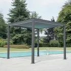 Pegola 3x4 mt in Anthracite Painted Aluminum with Crank - Levante Viadurini