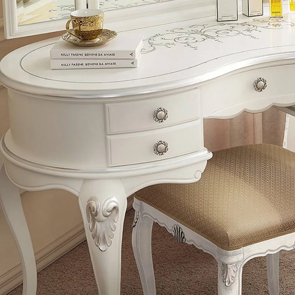 Classic Wooden Makeup Comb with Mirror Made in Italy - Cambrige Viadurini