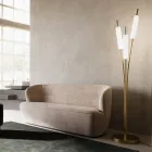 3 Lights Floor Lamp in Brass and Glass Modern Elegant Design - Typha by Il Fanale Viadurini