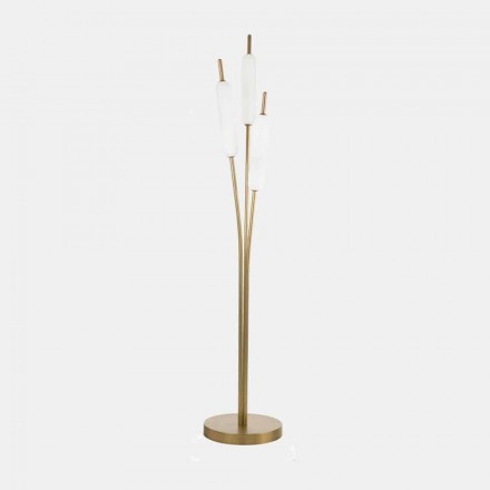 3 Lights Floor Lamp in Brass and Glass Modern Elegant Design - Typha by Il Fanale Viadurini