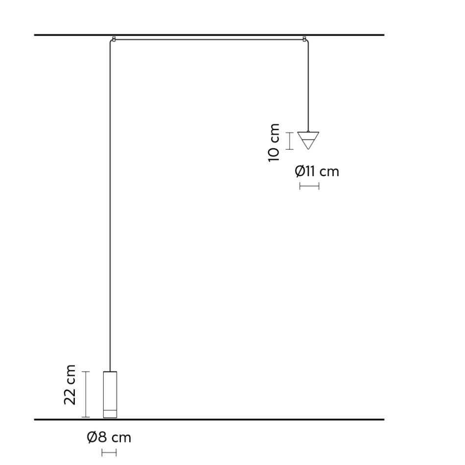 Wire Floor Lamp in Black Aluminum and Cone Great Minimal Design - Mercado Viadurini