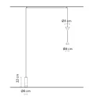 Floor Lamp in Black Aluminum and Double Cone Minimal Design - Mercado Viadurini