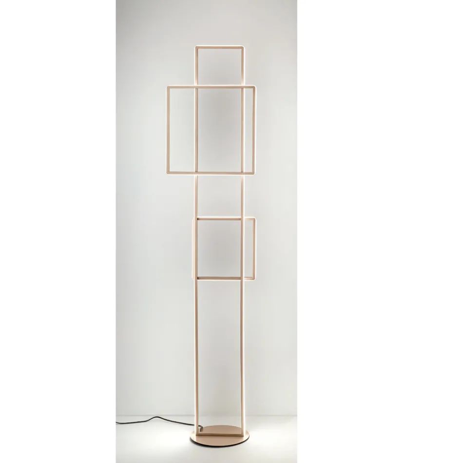 Design LED floor lamp in Gold or Silver Painted Metal - Formal Viadurini