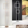Design LED floor lamp in Gold or Silver Painted Metal - Formal