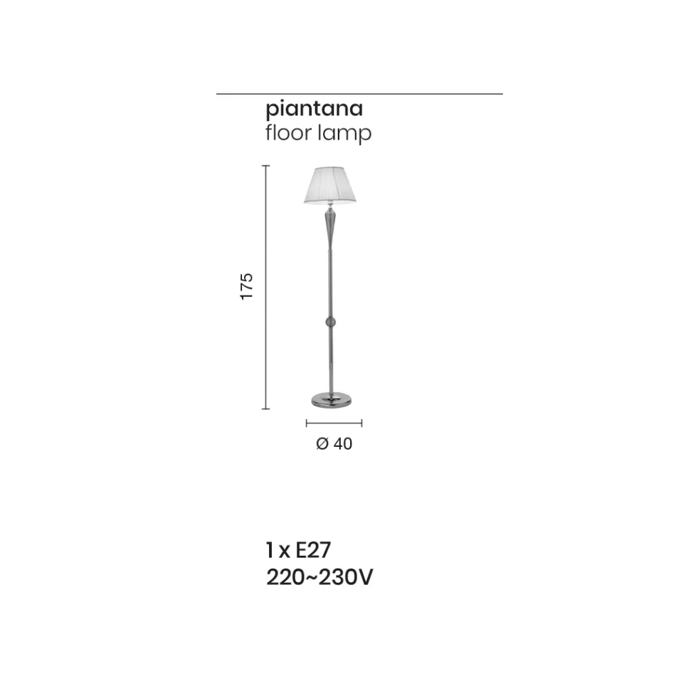 Classic Floor Lamp in Handmade Rigaton Glass and Gold Metal - Fievole Viadurini
