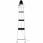 Living Room Floor Lamp in White or Matt Black Metal with Shelves - Butler Viadurini