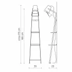 Living Room Floor Lamp in White or Matt Black Metal with Shelves - Butler Viadurini